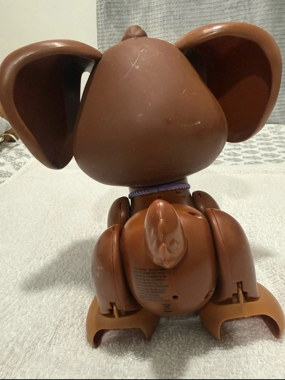 Brown Puppy Dog Toy with Purple Eyes - Unbranded